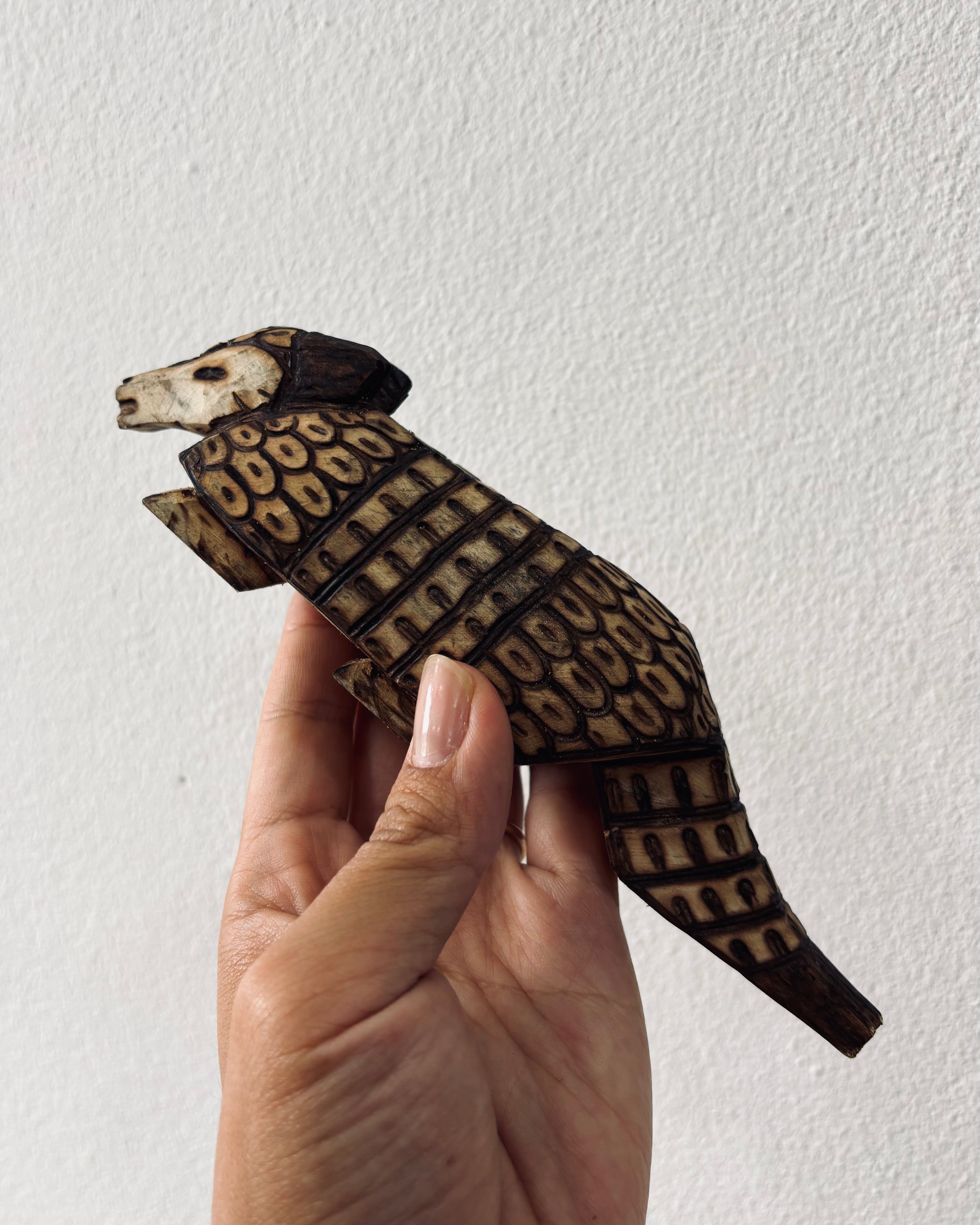 大地をまとうもの ― Ava族 木彫りアルマジロ